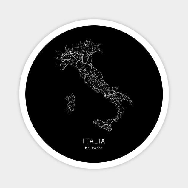 Italy Road Map Magnet by ClarkStreetPress
